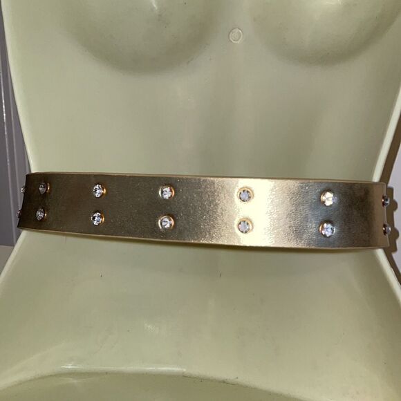 Nwot Sandcastle wide‎ gold belt encrusted with rhinestones
